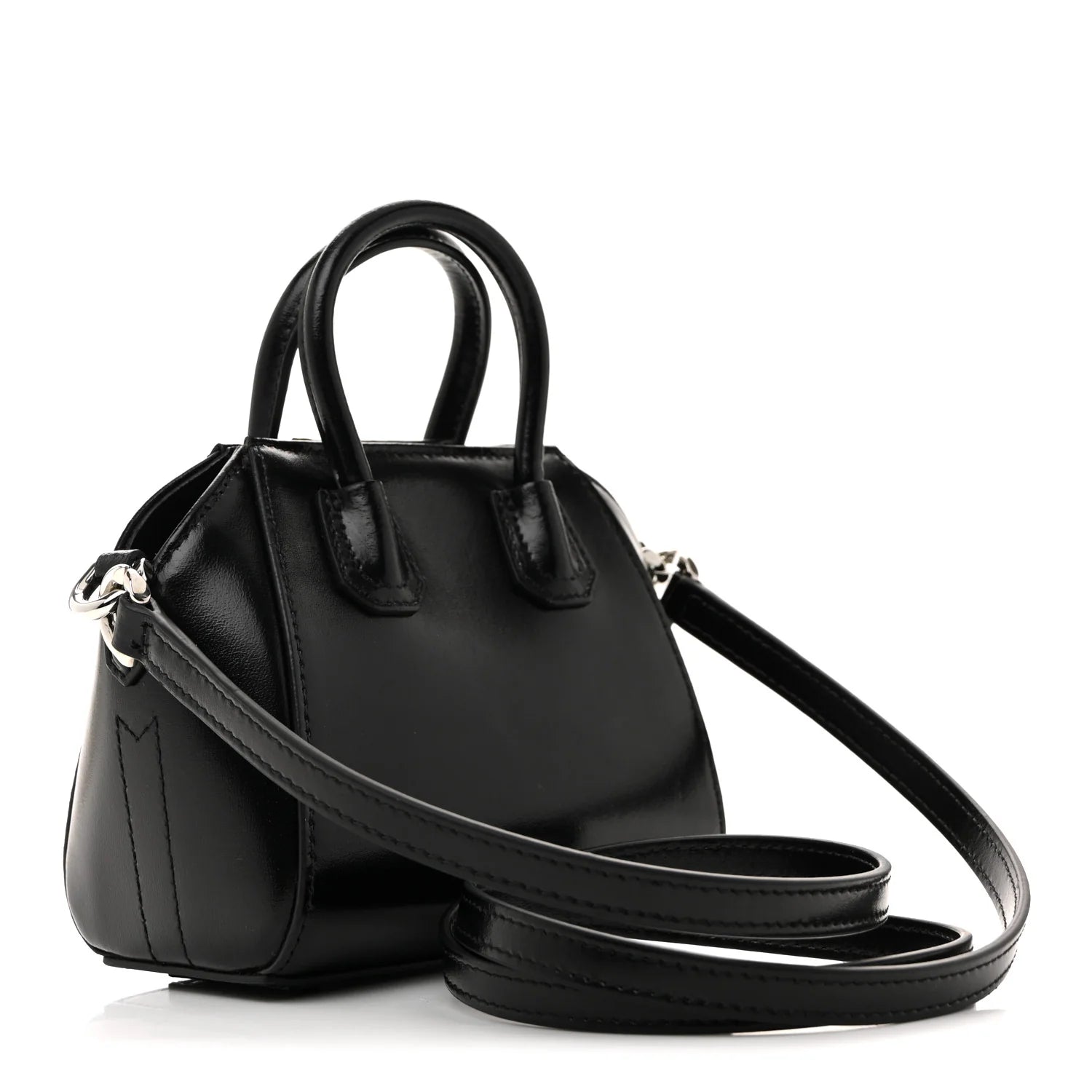 Shiny Lord Calfskin Micro Antigona Black