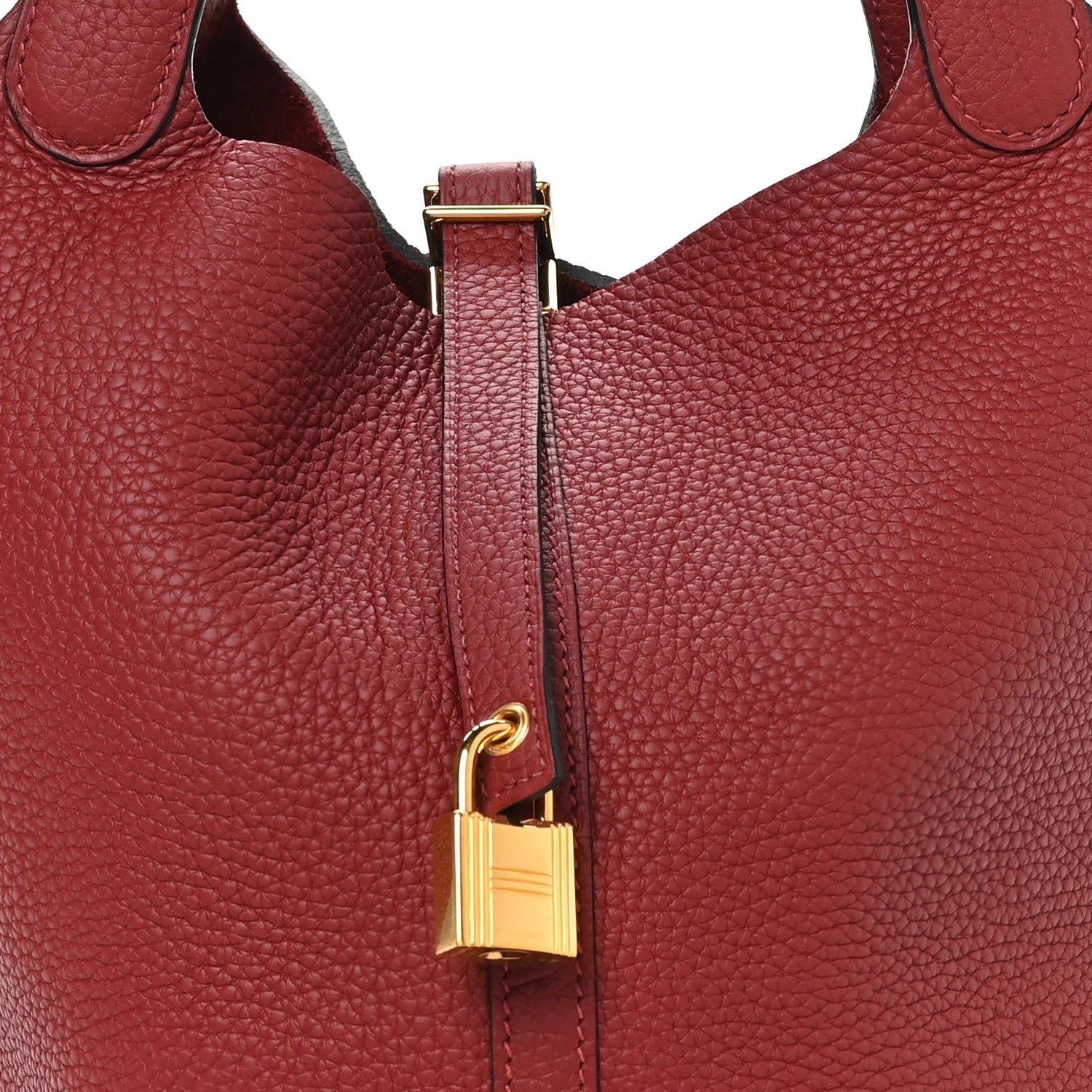 Taurillon Clemence Picotin Lock 22 MM Rouge H