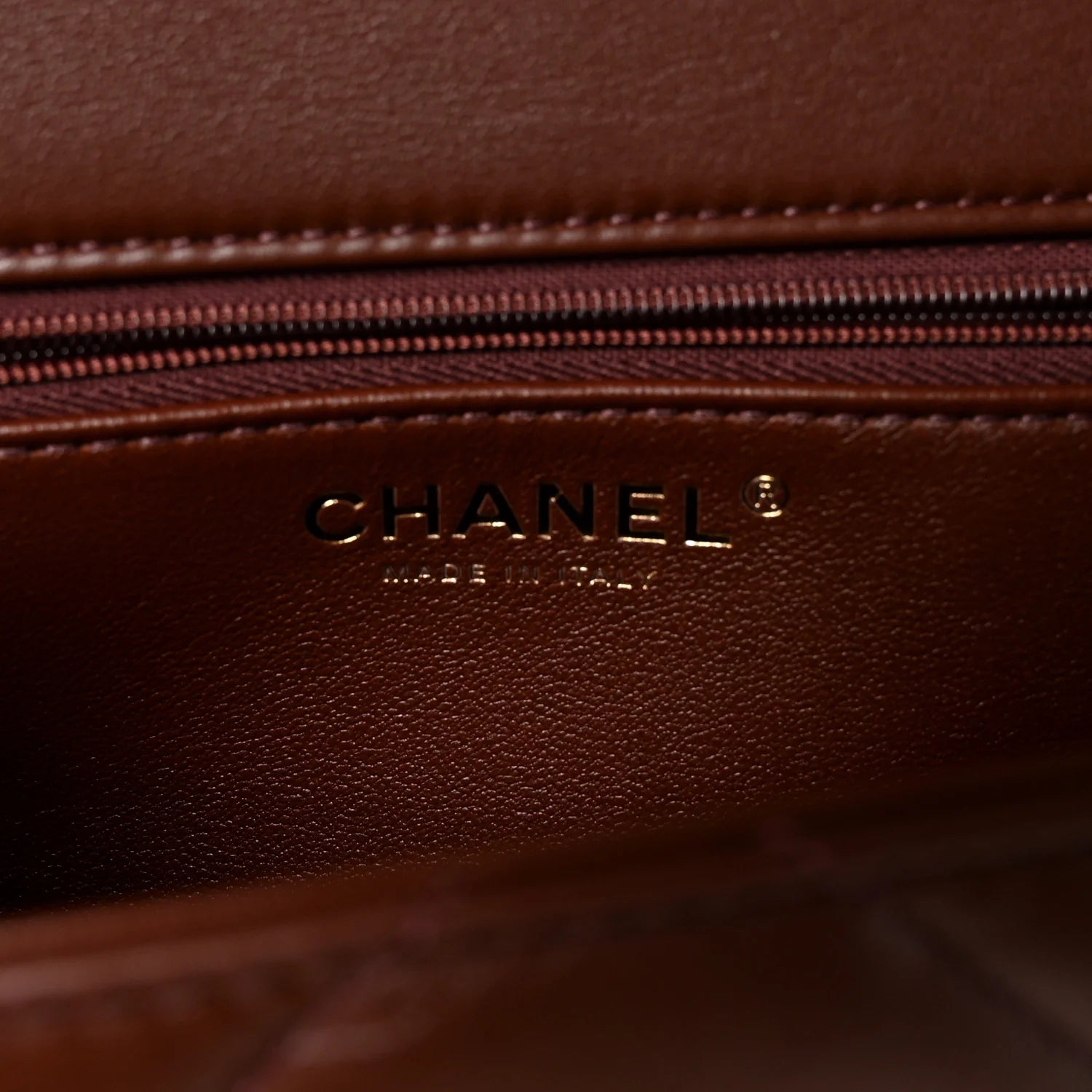 Shearling Lambskin Quilted Furry Coco Flap Dark Brown Beige