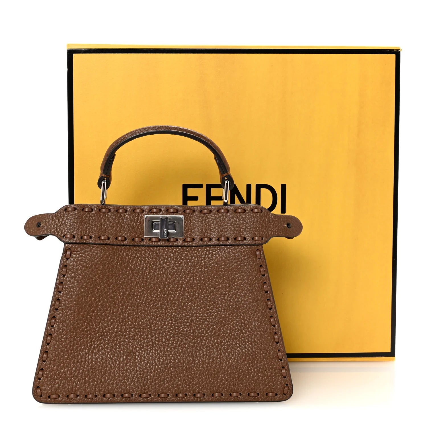 Cuoio Romano Selleria Petite Peekaboo I SEE U Iconic Satchel Fettuccia