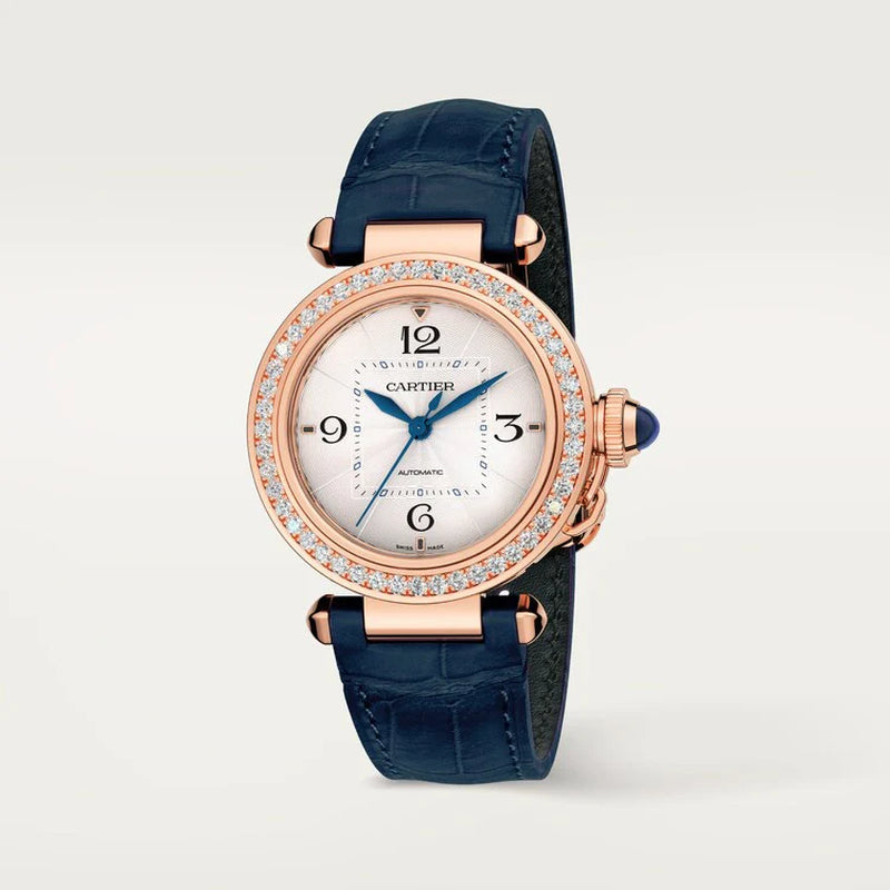 Unworn  Pasha De , 18K Rose Gold with Diamond-Set, 35Mm, Ref# WJPA0012, Box and Papers