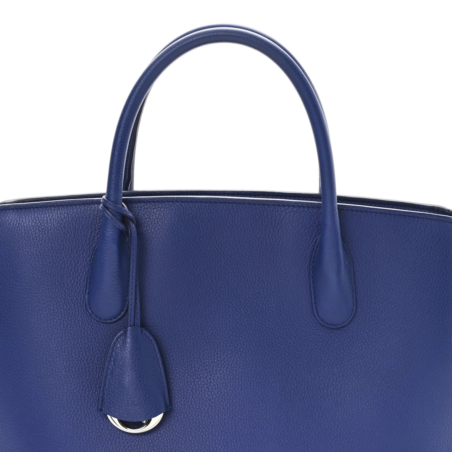 Grained Calfskin Bar Tote Blue