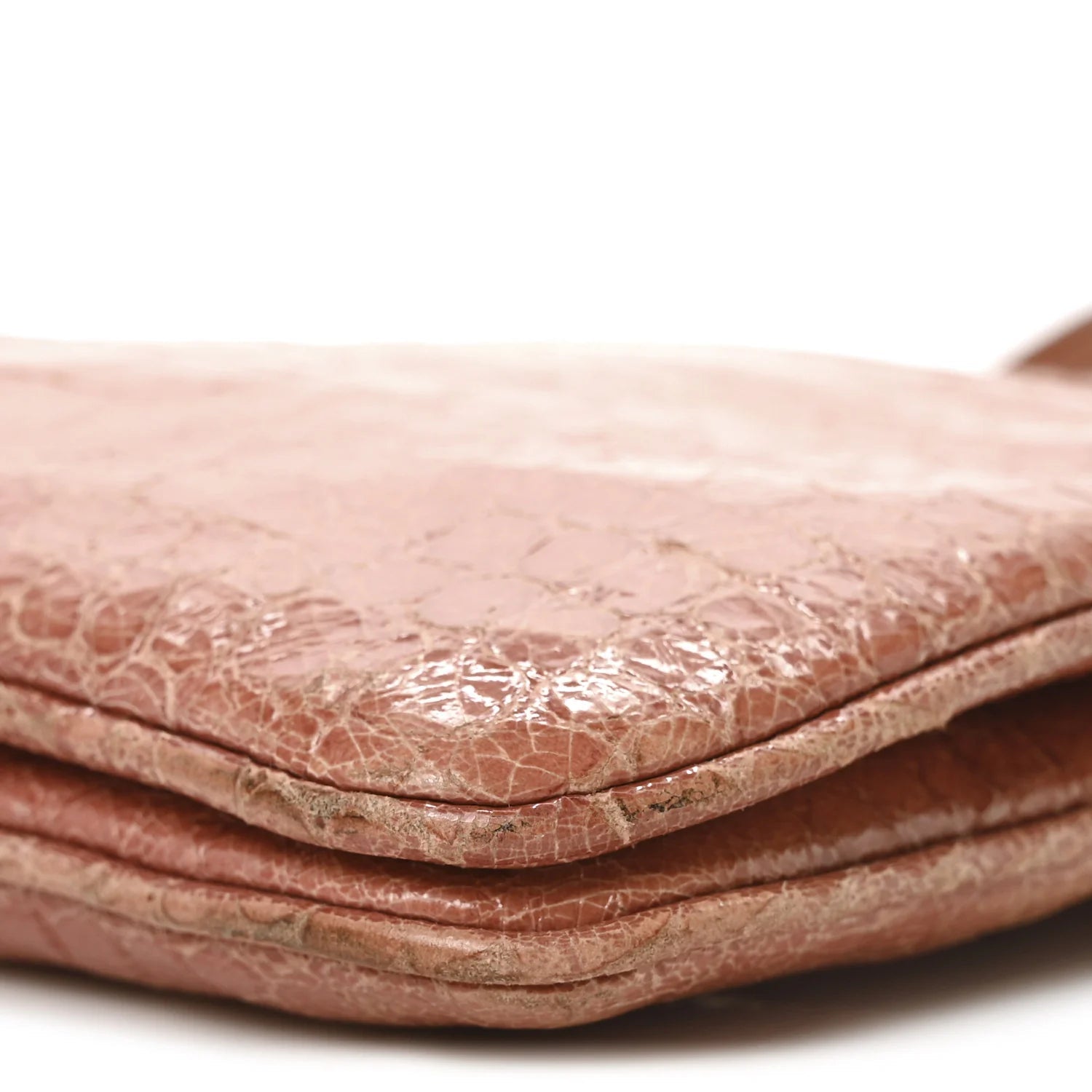 Vernice Crocodile Embossed Crossbody Bag Antico