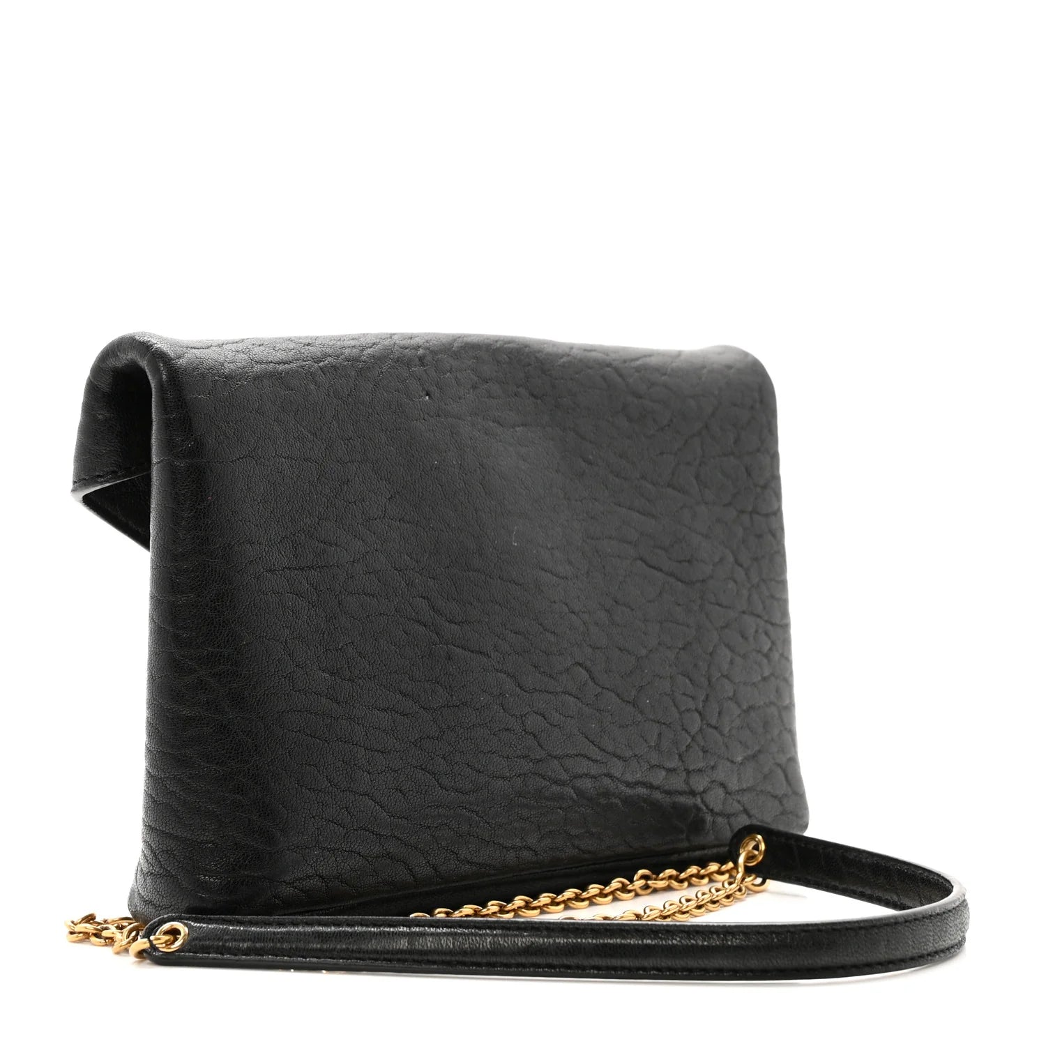 Grained Lambskin Small Cassandre Chain Pouch Black
