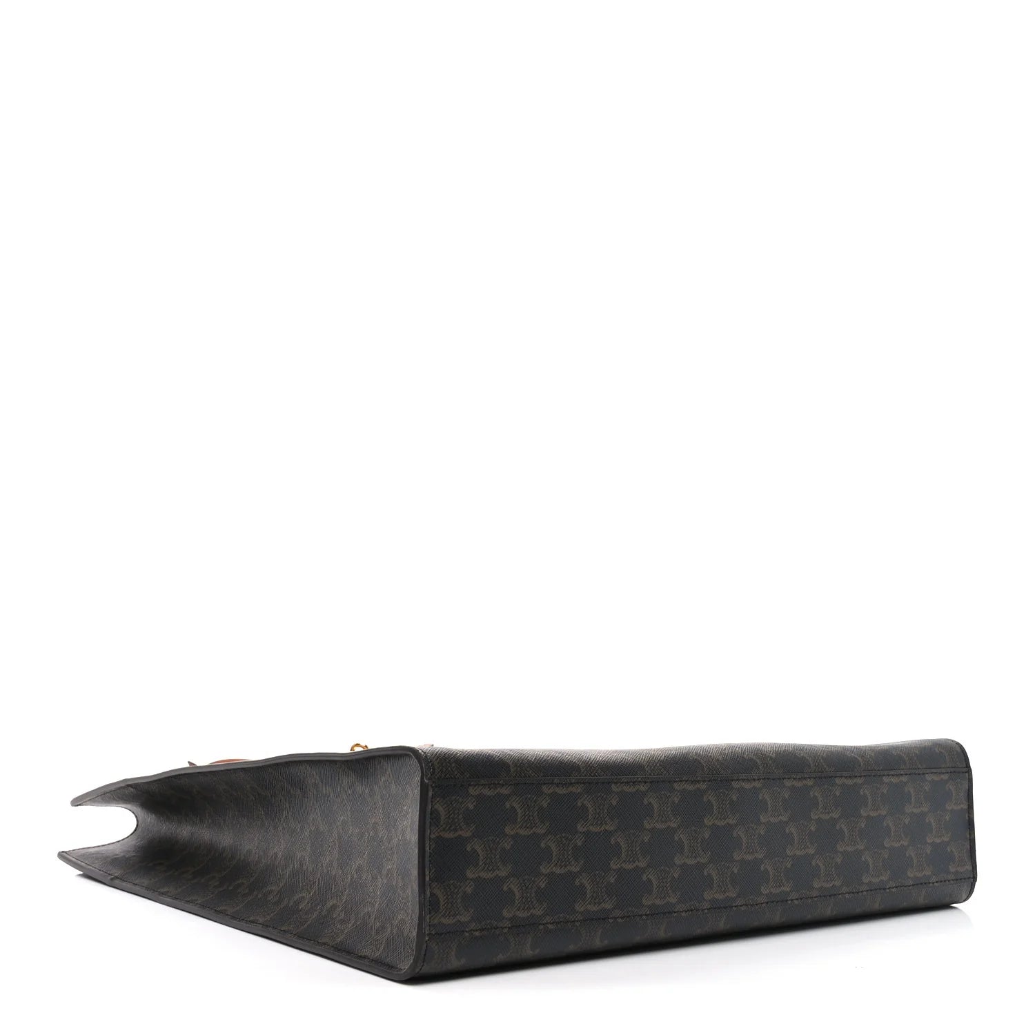 Triomphe Canvas Calfskin Large Vertical Cabas Tan