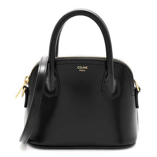 Shiny Calfskin Mini Honorine Bag Black