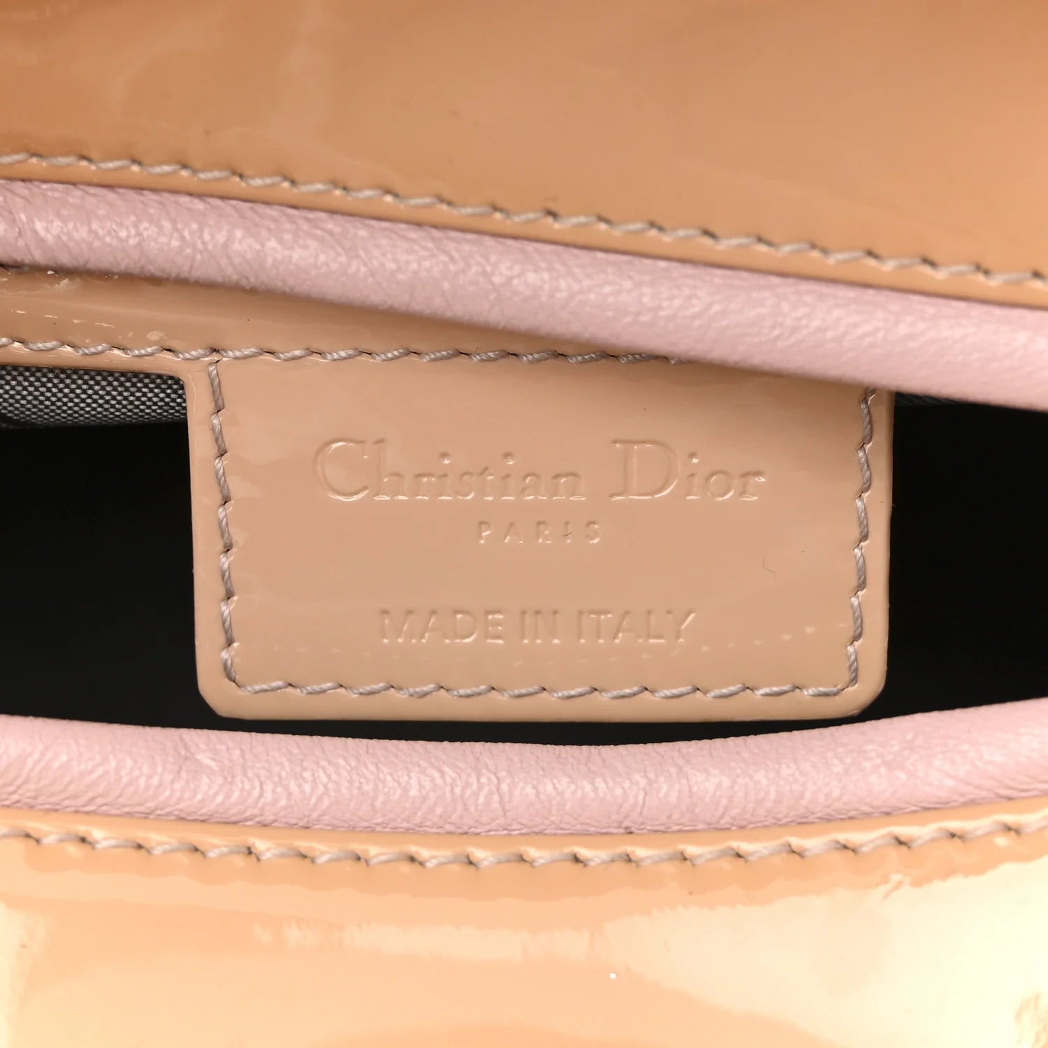 Patent Cannage Medium Lady Dior Beige