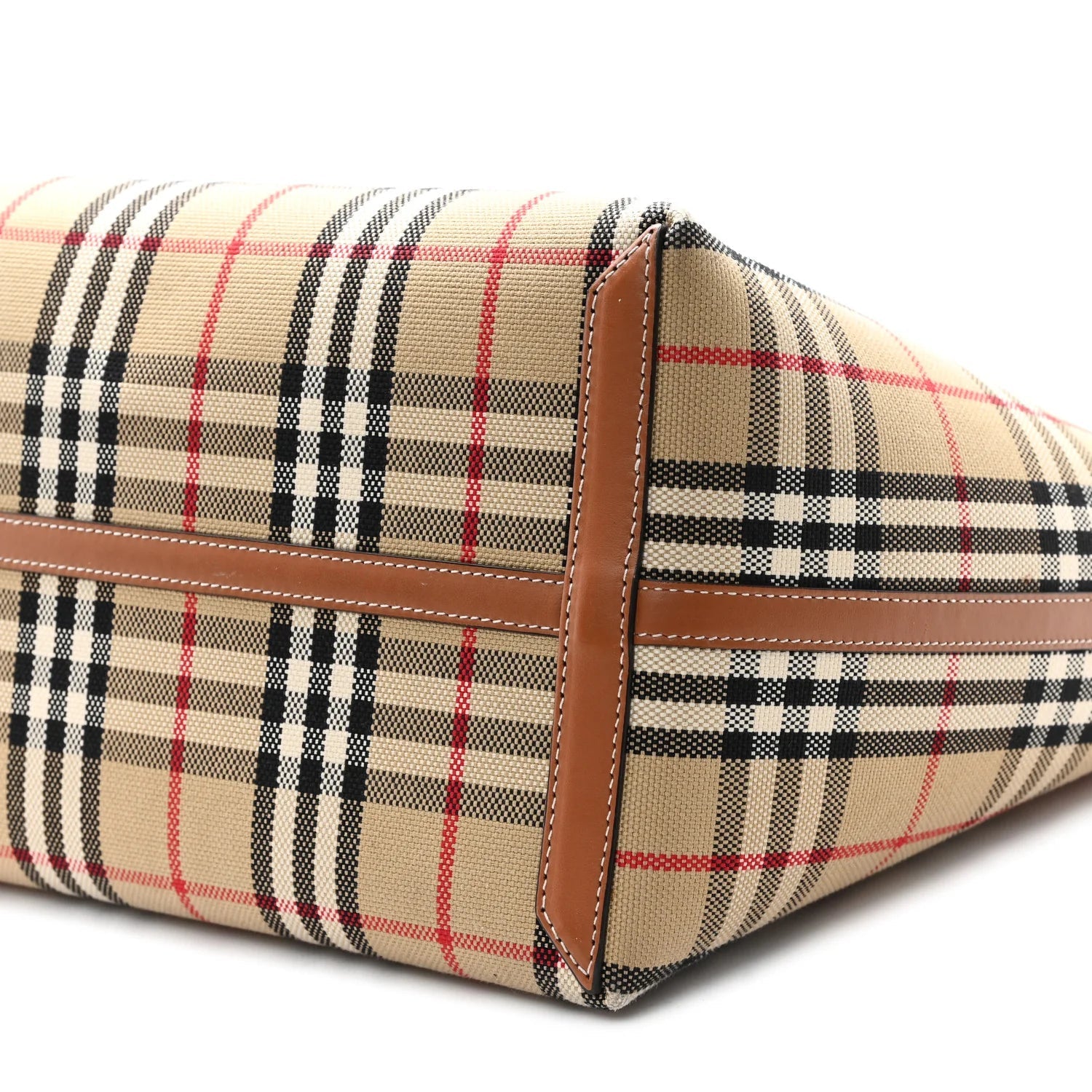 Cotton Vintage Check Medium London Tote Bag Briar Brown Black