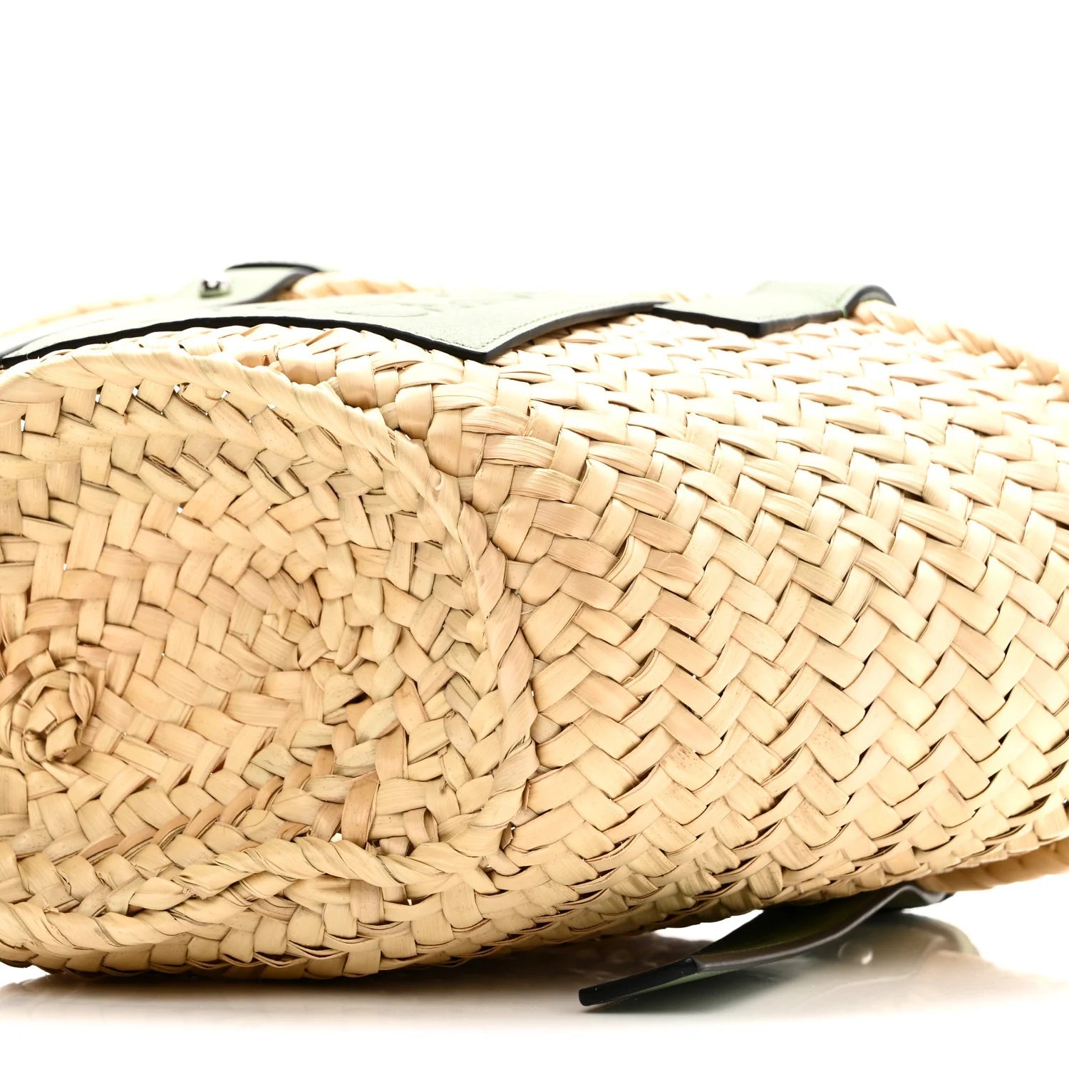 Raffia Small Basket Tote Bag Natural Green