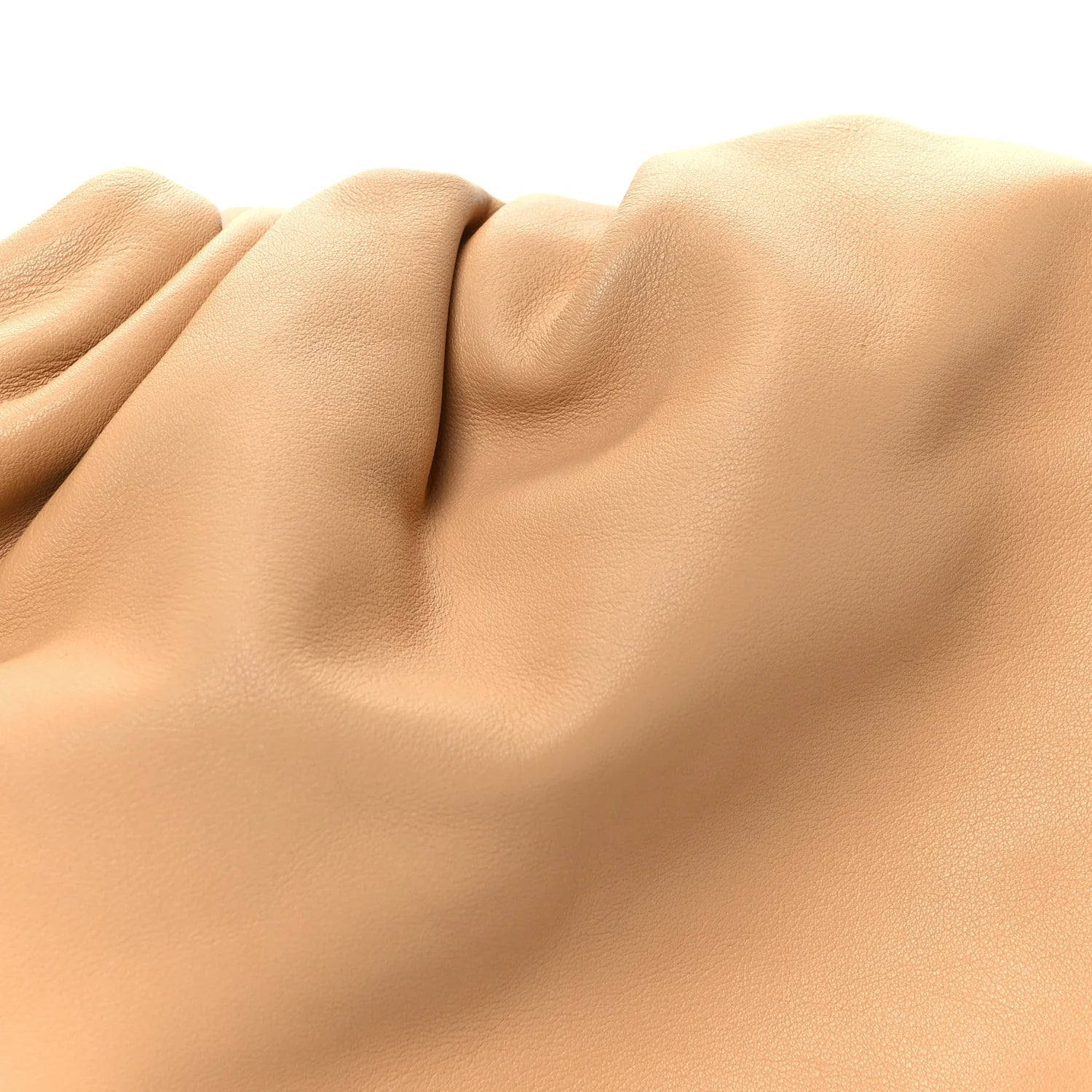 Smooth Butter Calf the Pouch Oversized Clutch Almond