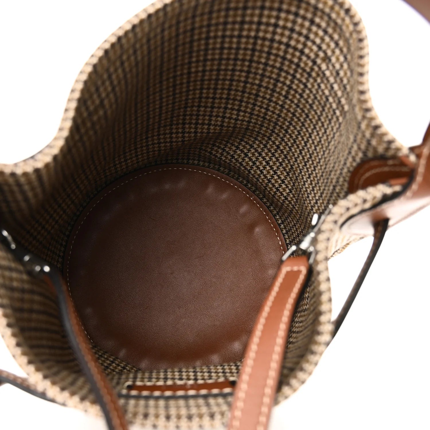 Smooth Calfskin Tweed Nano Big Bag Bucket Tan