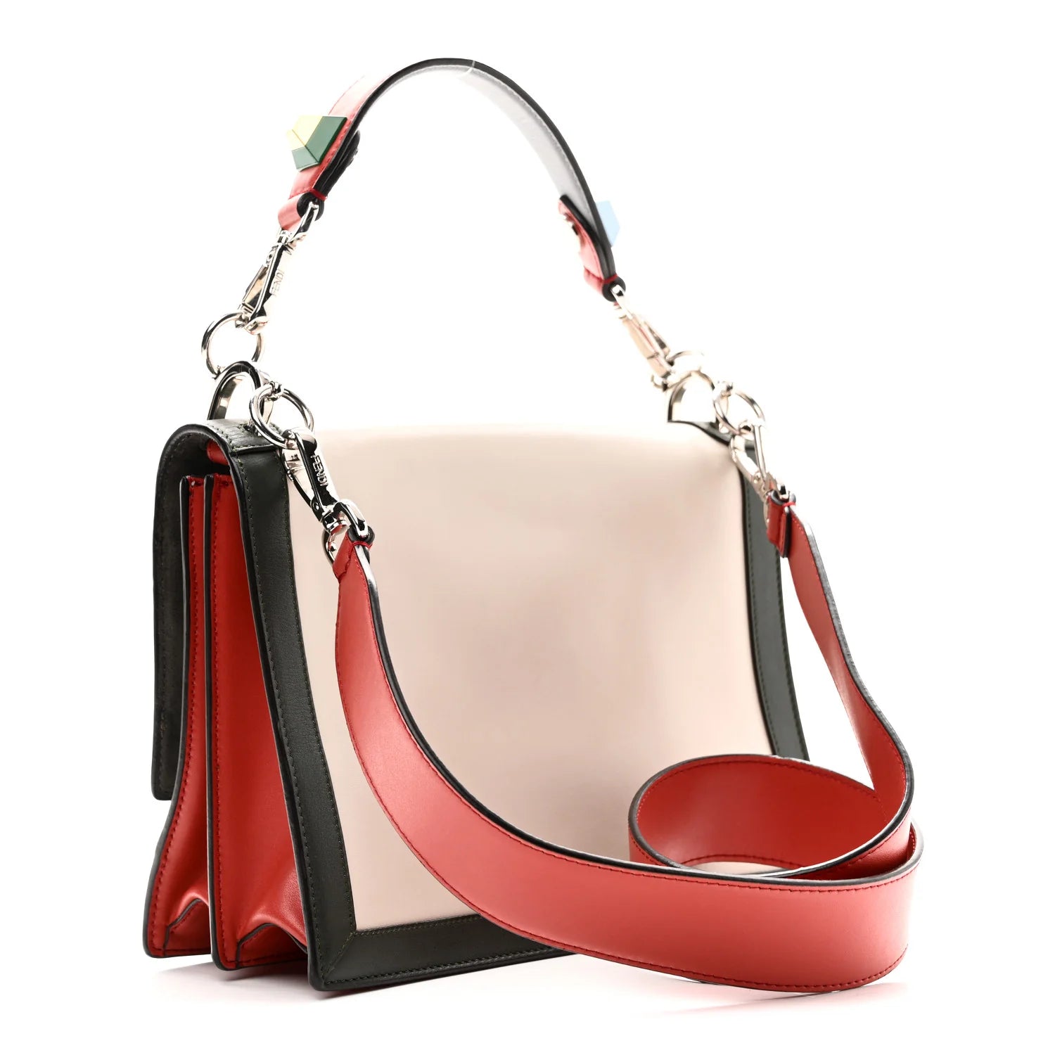 Vitello Liberty Dolce Floral Embroidered Studded Kan I Shoulder Bag Bloody Mary Multicolor