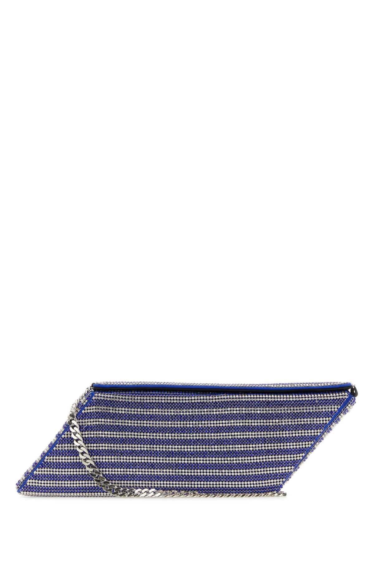 TWO-TONE RHINESTONES CLUTCH