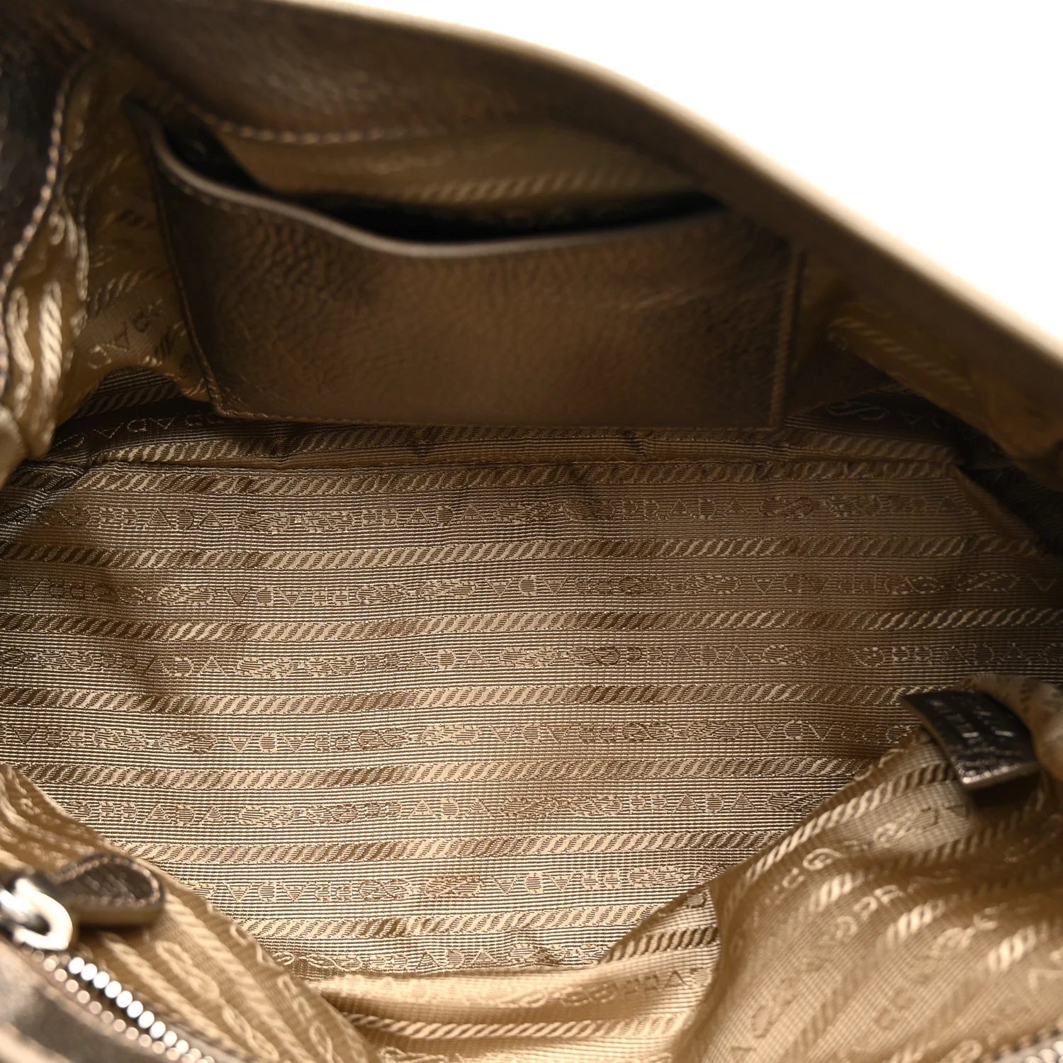 Metallic Vitello Daino Pushlock Shoulder Bag Peltro