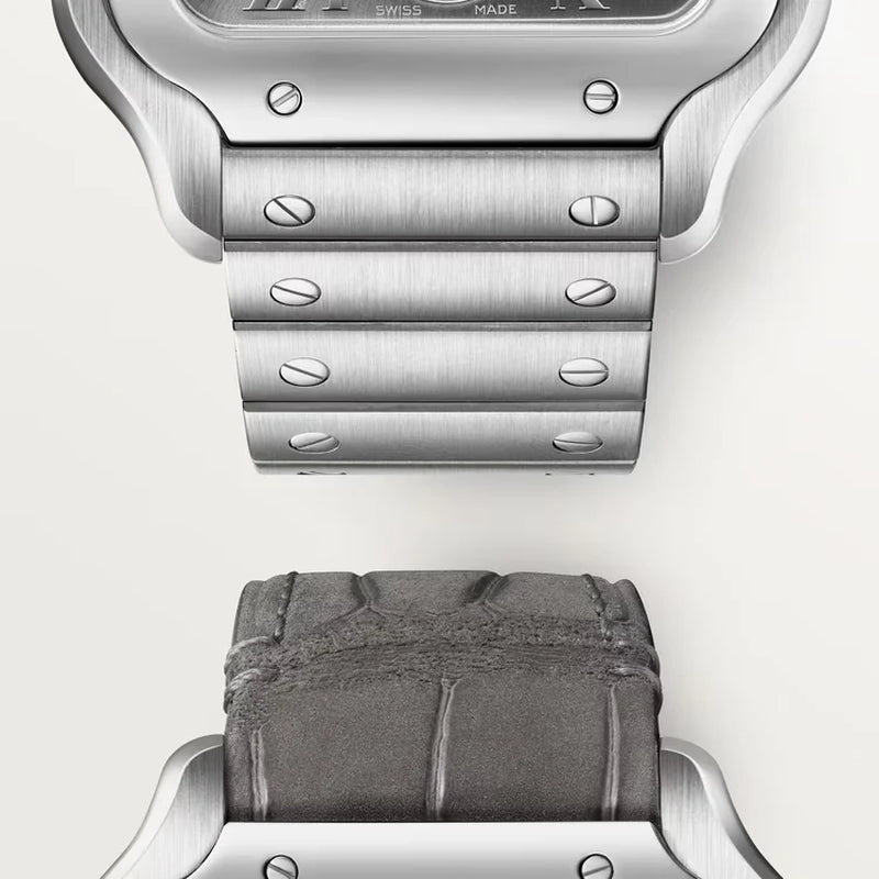 Unworn  Santos De  Dual Time, Stainless Steel, 40.2Mm, Ref# WSSA0076, Box and Papers