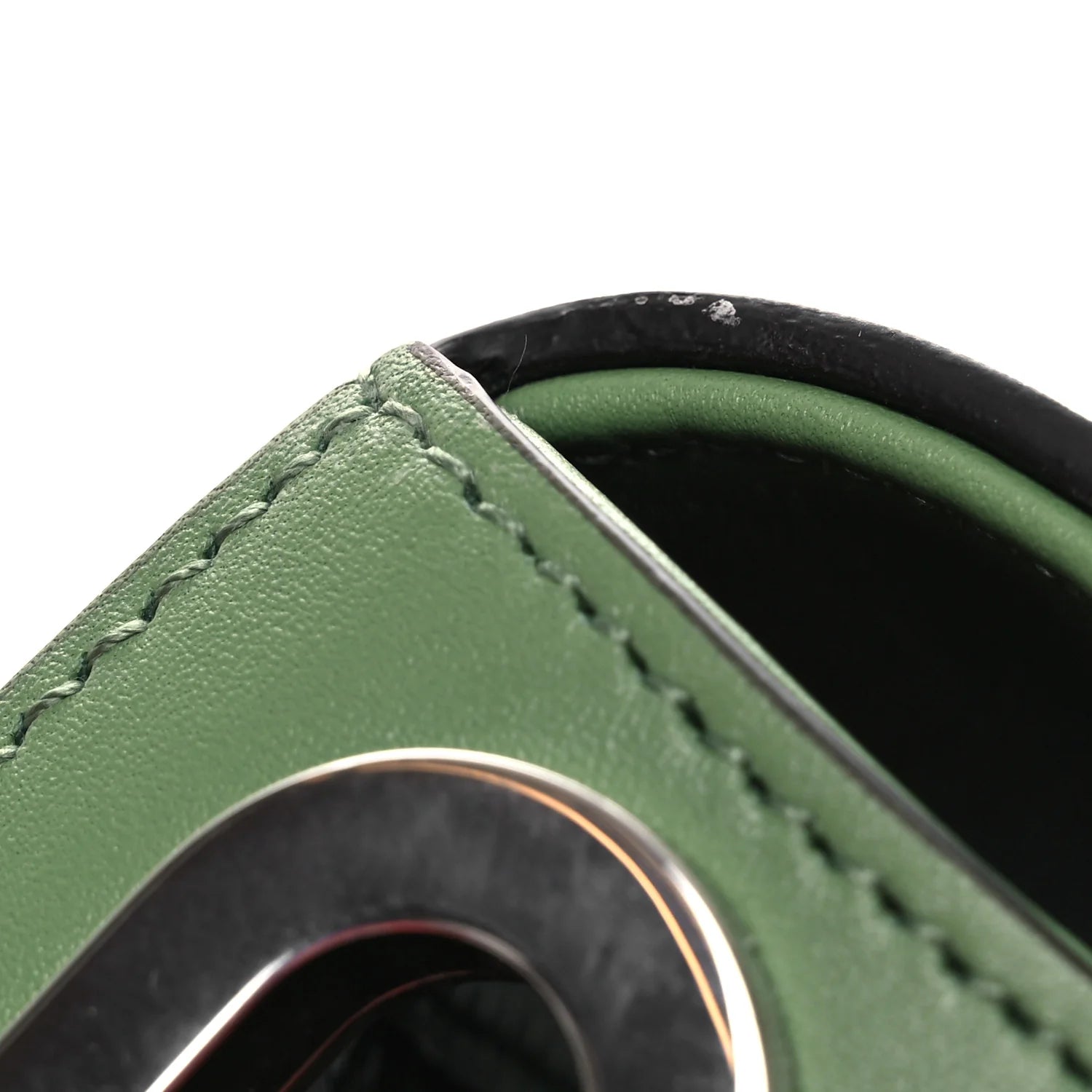 Senna Calfskin Petite GG Top Handle Shoulder Bag Green Soil Grass