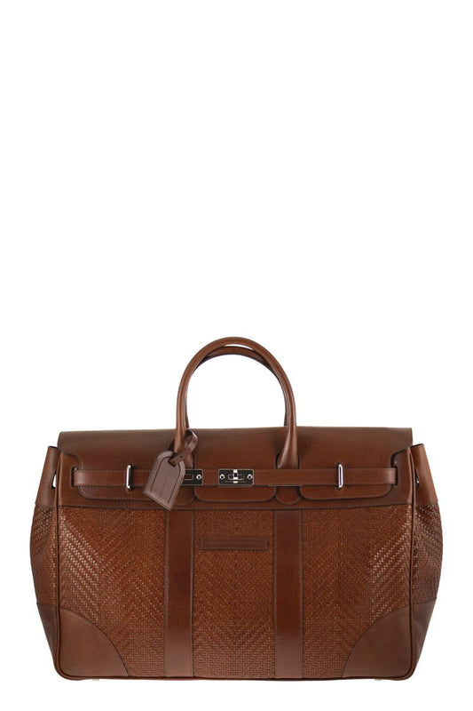 COUNTRY BAG in WOVEN CALFSKIN and COWHIDE LEATHER