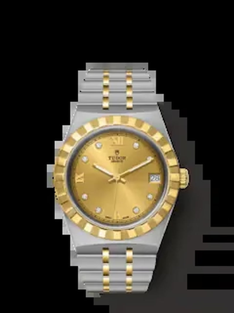 Royal, Stainless Steel and 18K Yellow Gold with Diamond-Set, 34Mm, Ref# M28403-0006