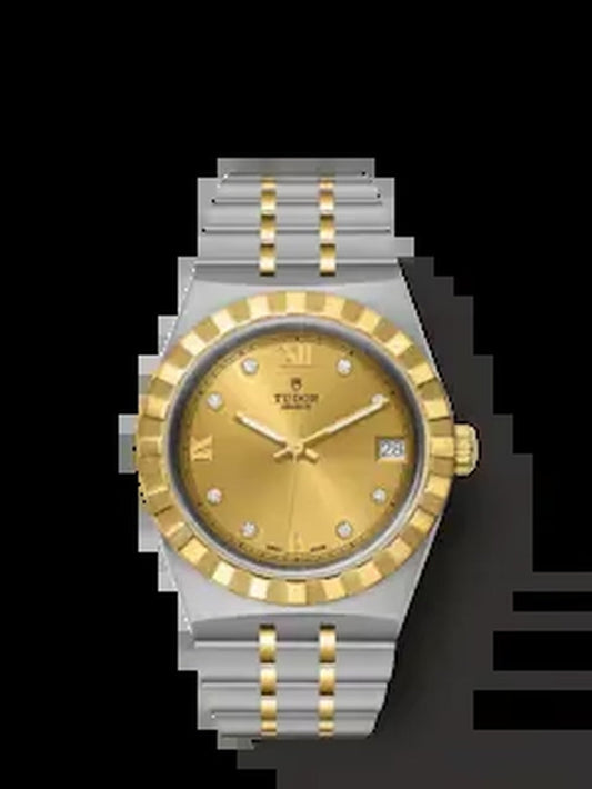 Royal, Stainless Steel and 18K Yellow Gold with Diamond-Set, 34Mm, Ref# M28403-0006