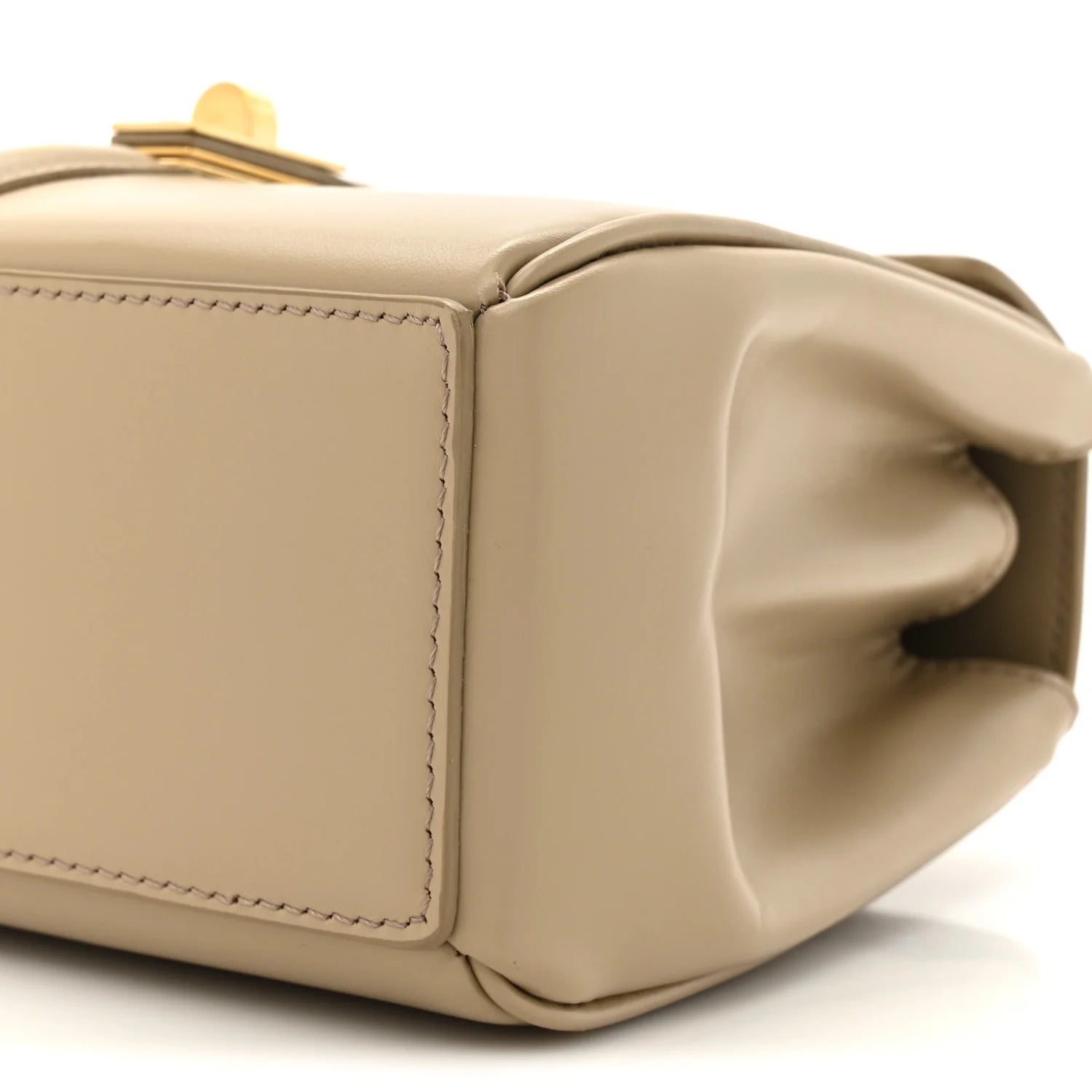 Satinated Calfskin Mini 16 Top Handle Bag Beige