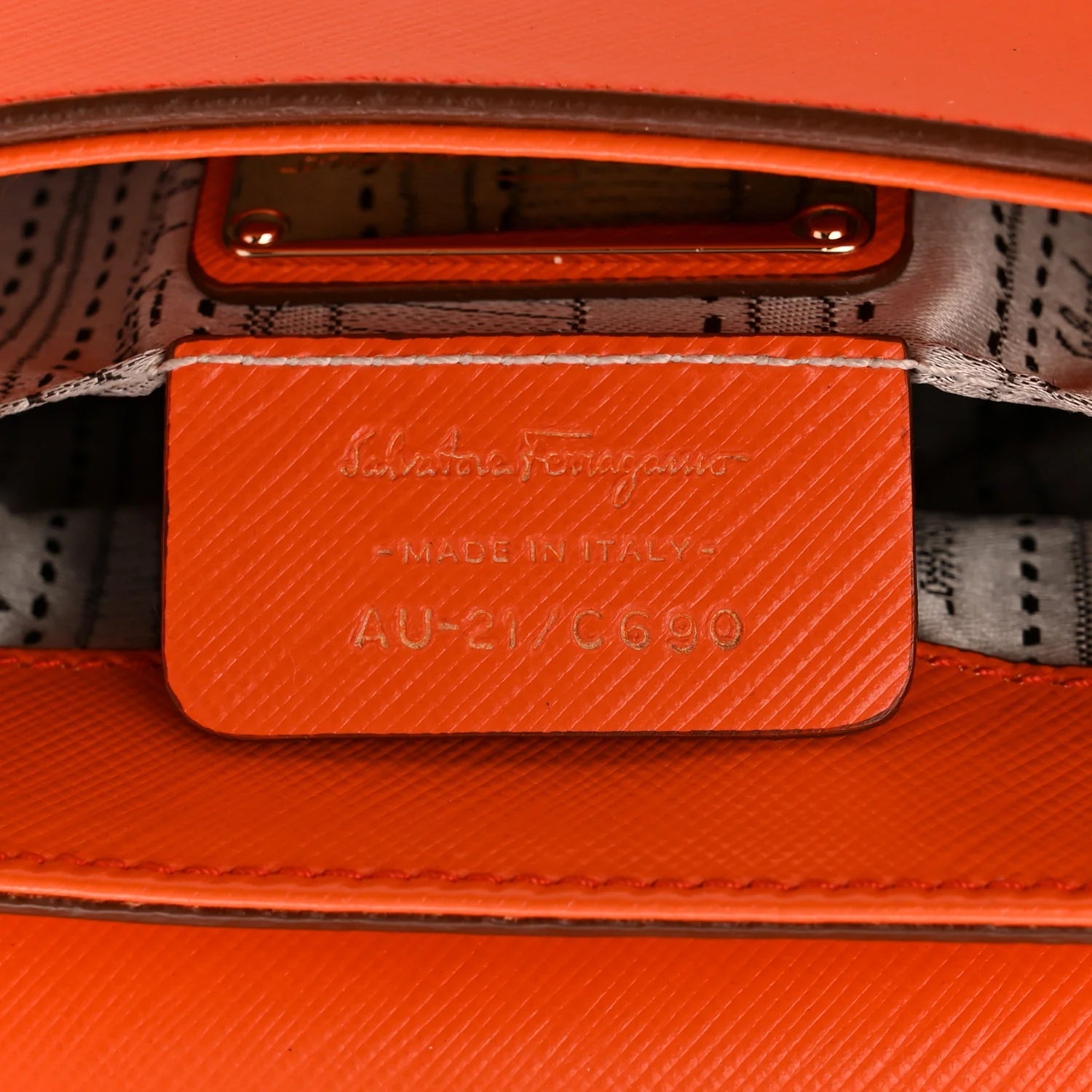 Printed Calfskin Paris Crossbody Bag Orange