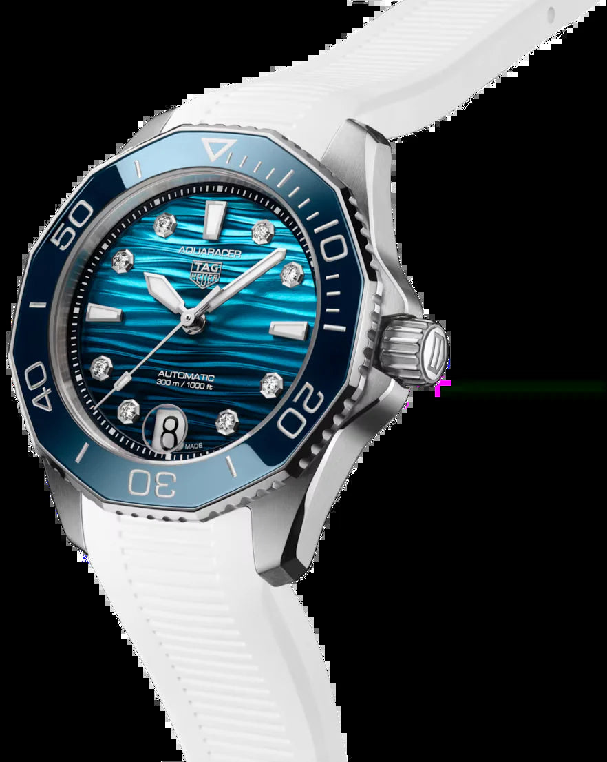 Unworn  Aquaracer Professional 300 Date, Stainless Steel Set with Diamonds, Ref# WBP231N.FT6234, Box & Papers