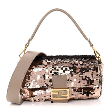 Sequin Paillettes Vitello Grace Sex and the City Baguette Tortora