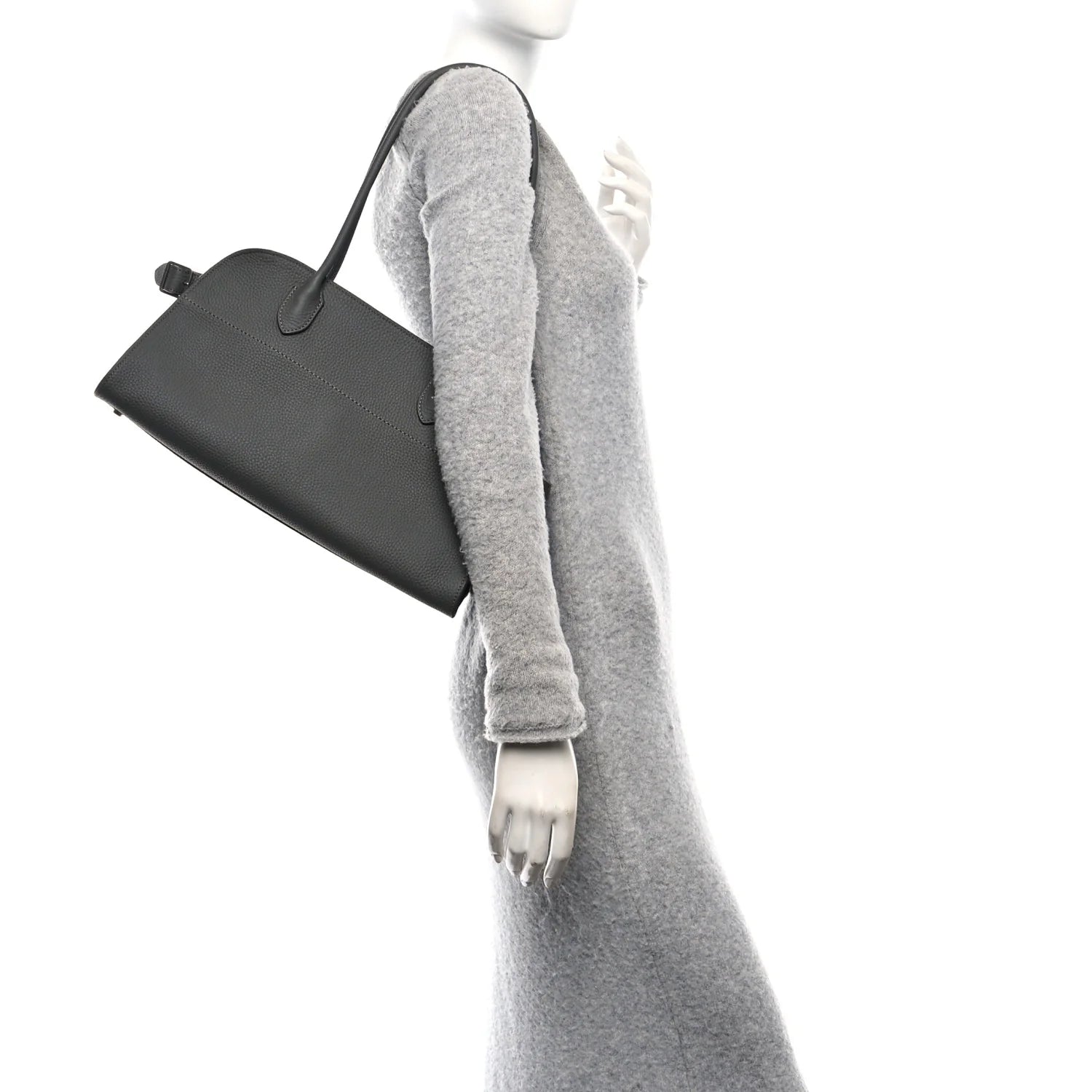 Matte Grained Calfskin EW Margaux 12 Timouse Grey