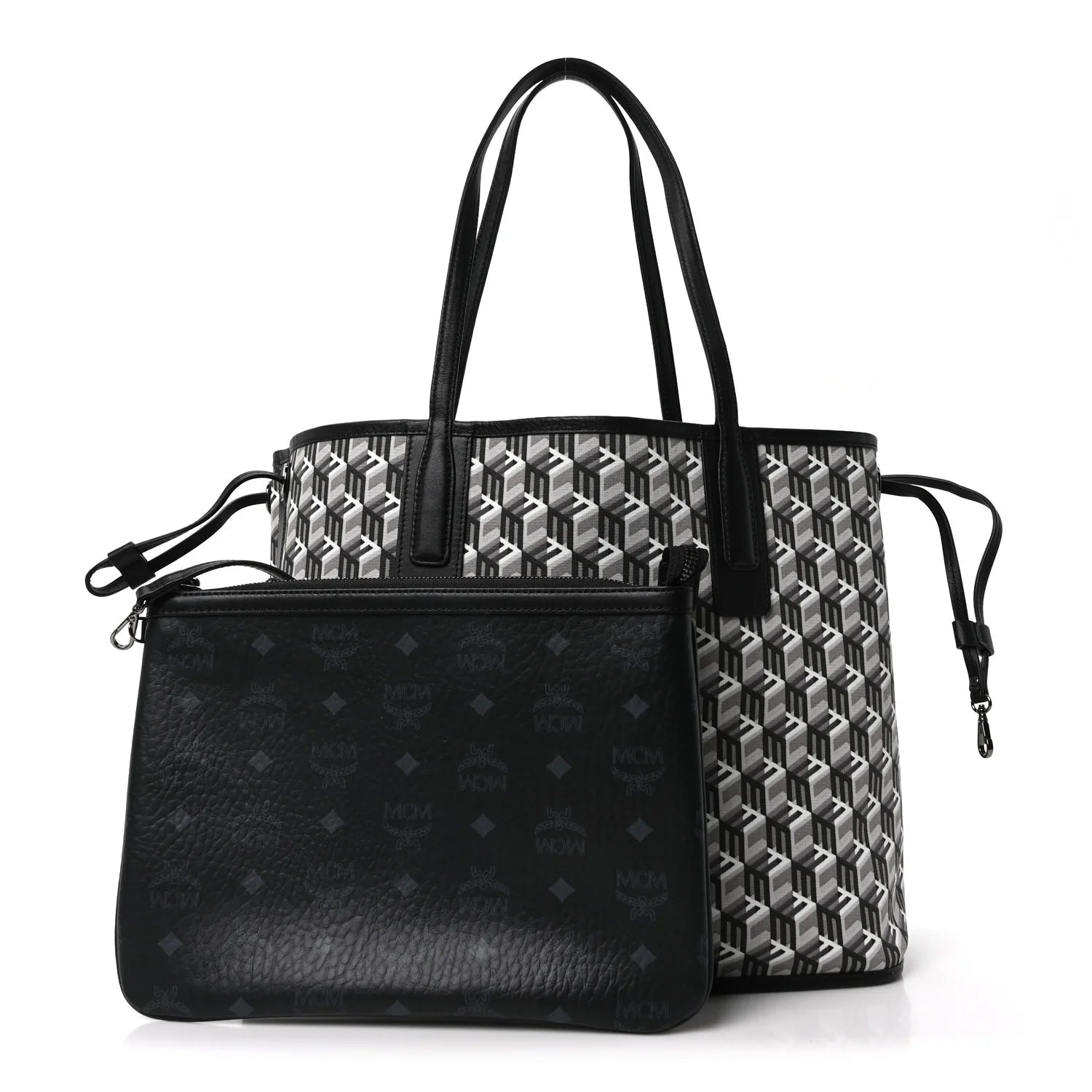 Visetos Medium Liz Reversible Shopper Tote Black