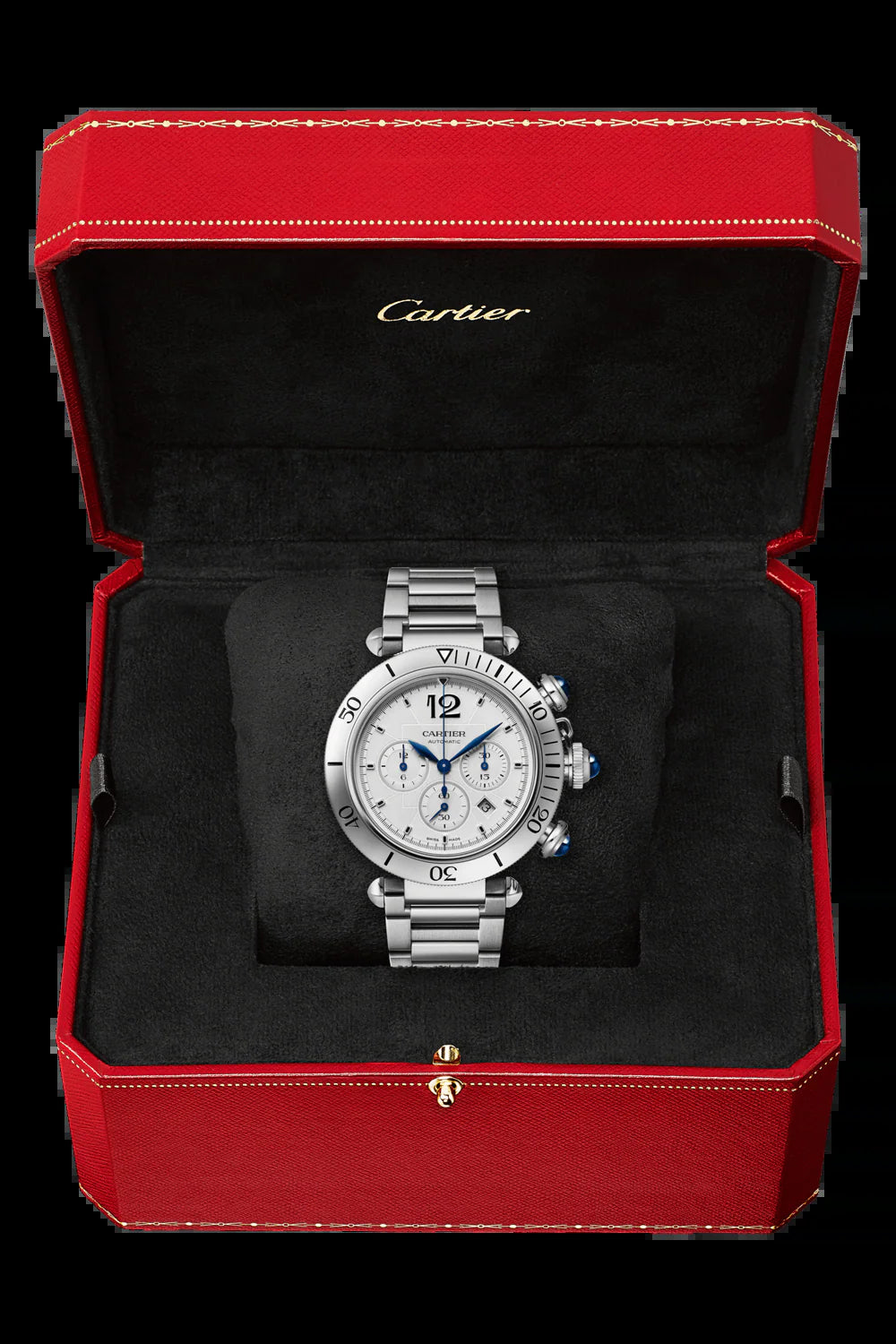 Unworn  Pasha De  Chronograph, Stainless Steel, 41Mm, Ref# WSPA0018, Box and Papers