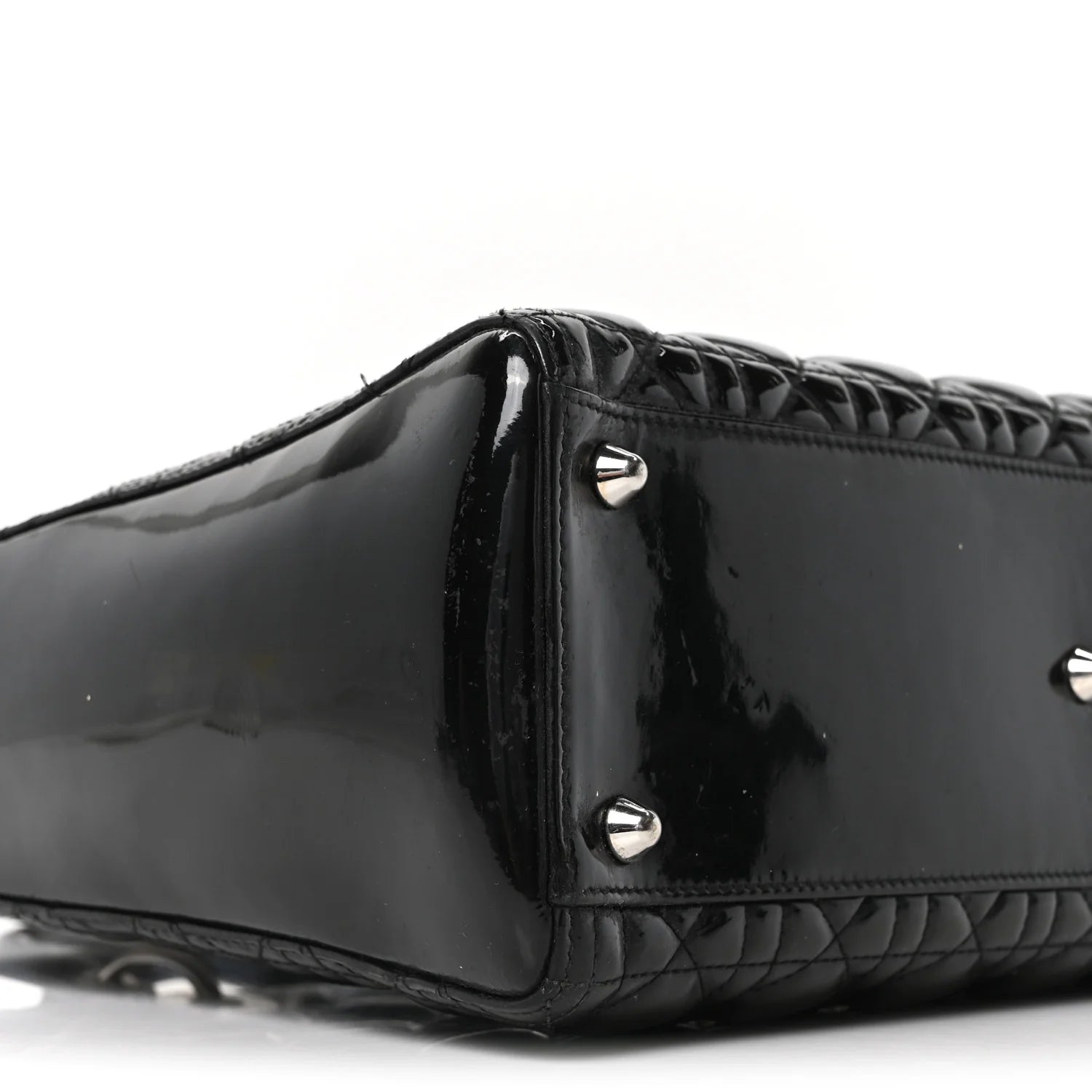 Patent Cannage Large Lady Dior Black