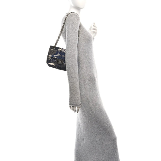 Jersey Quilted Camellia 2.55 Reissue Mini Flap Black White