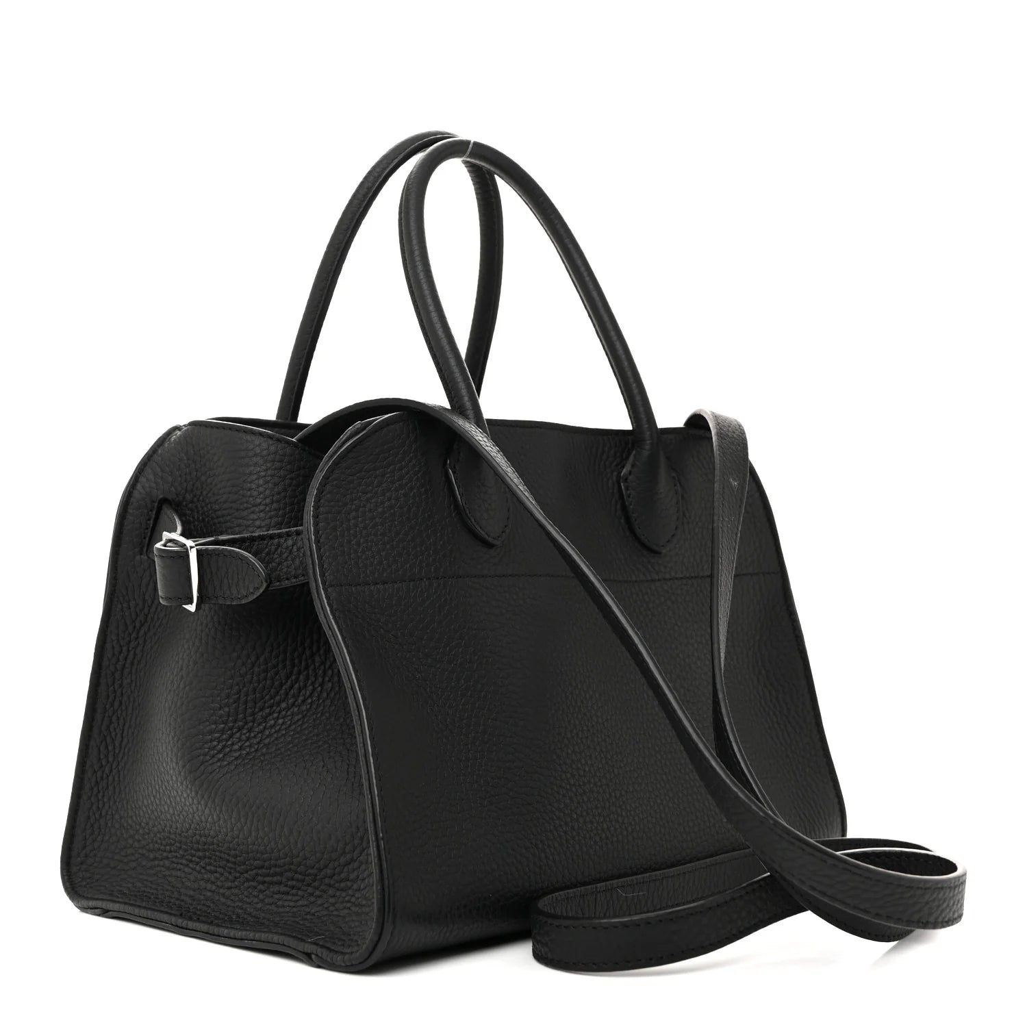 Grained Calfskin Soft Margaux 10 Bag Black