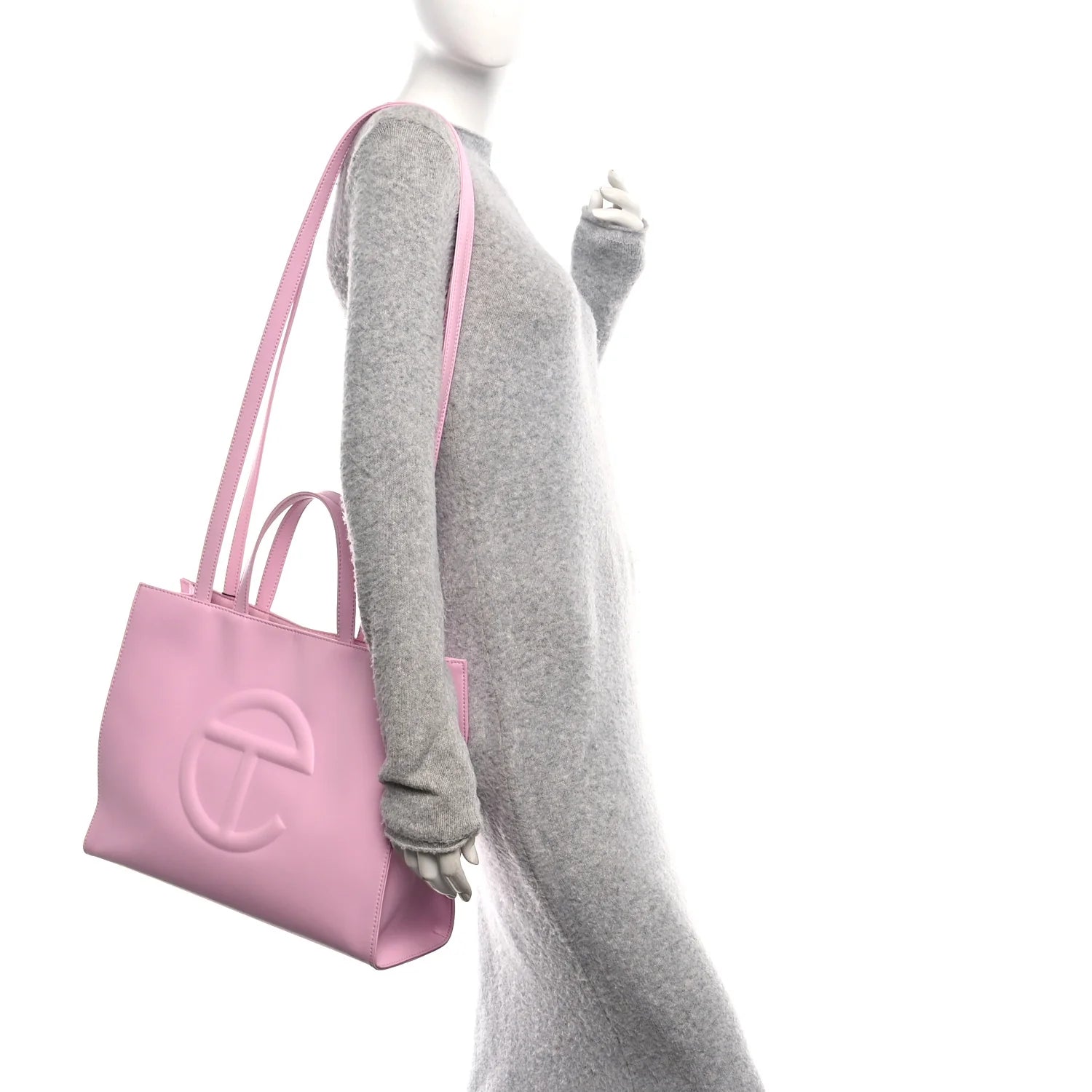 Vegan Leather Medium Shopping Bag Bubblegum
