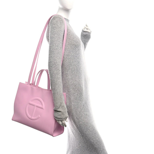 Vegan Leather Medium Shopping Bag Bubblegum