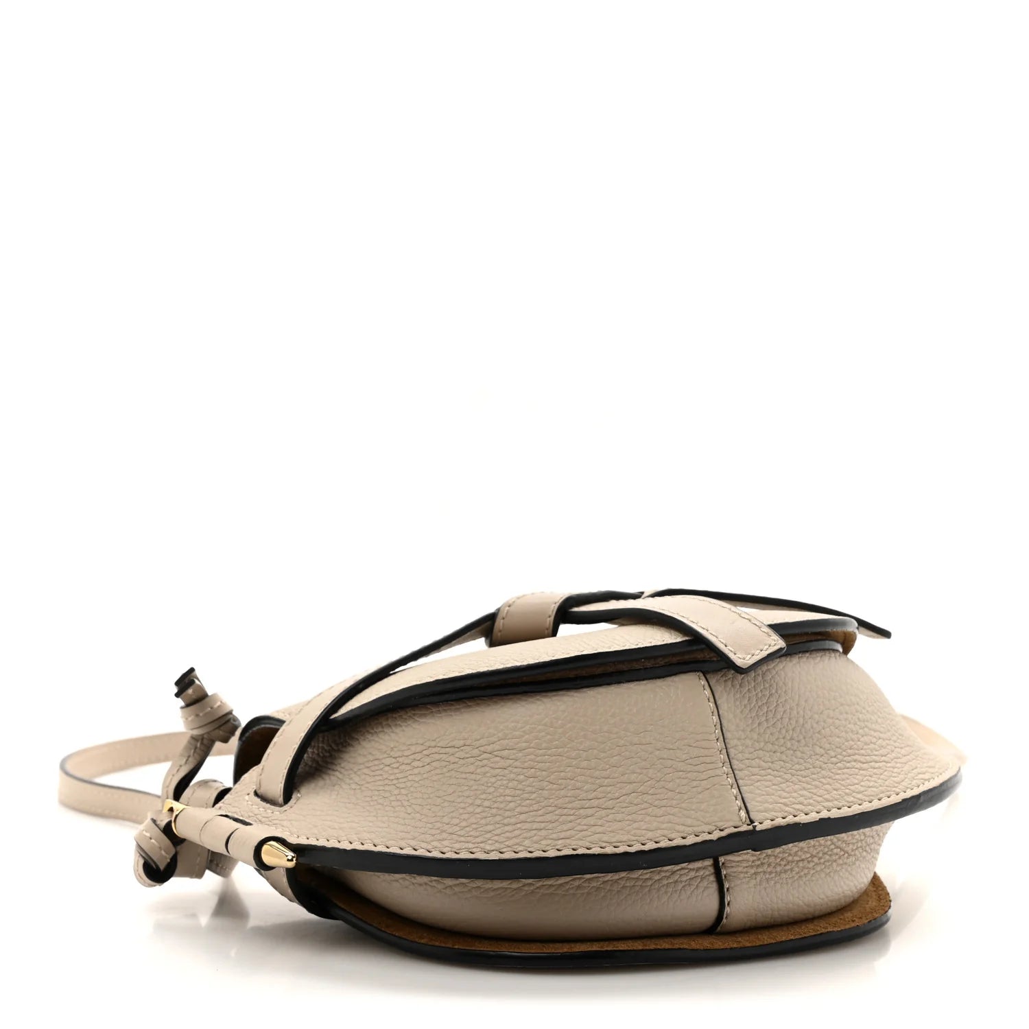 Grained Calfskin Mini Gate Crossbody Bag Light Oat