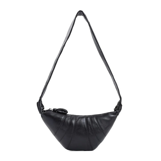 LEATHER CROISSANT ZIP BAG