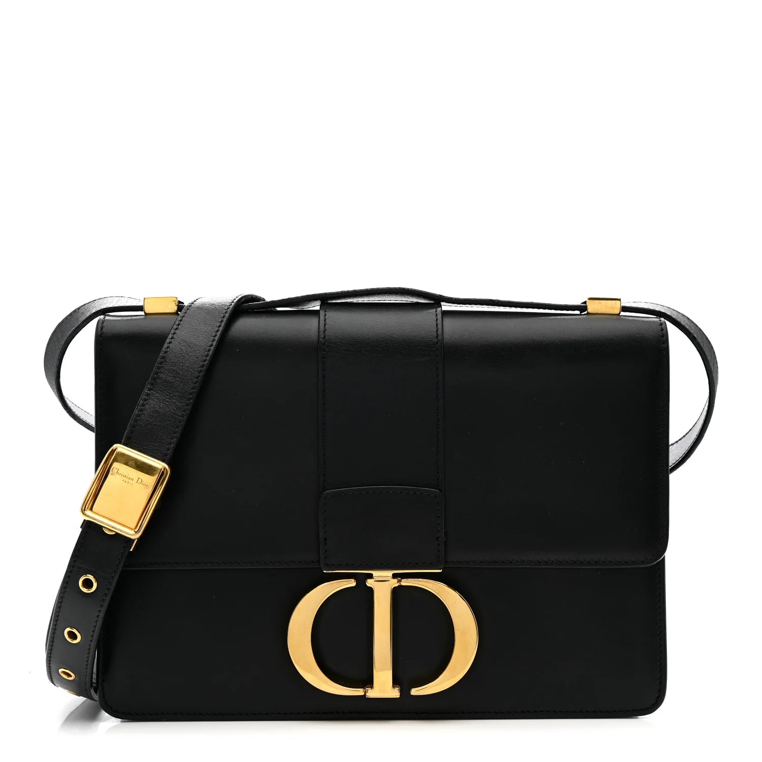 Smooth Calfskin 30 Montaigne Flap Bag Black