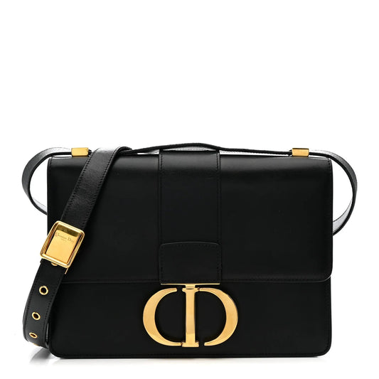 Smooth Calfskin 30 Montaigne Flap Bag Black