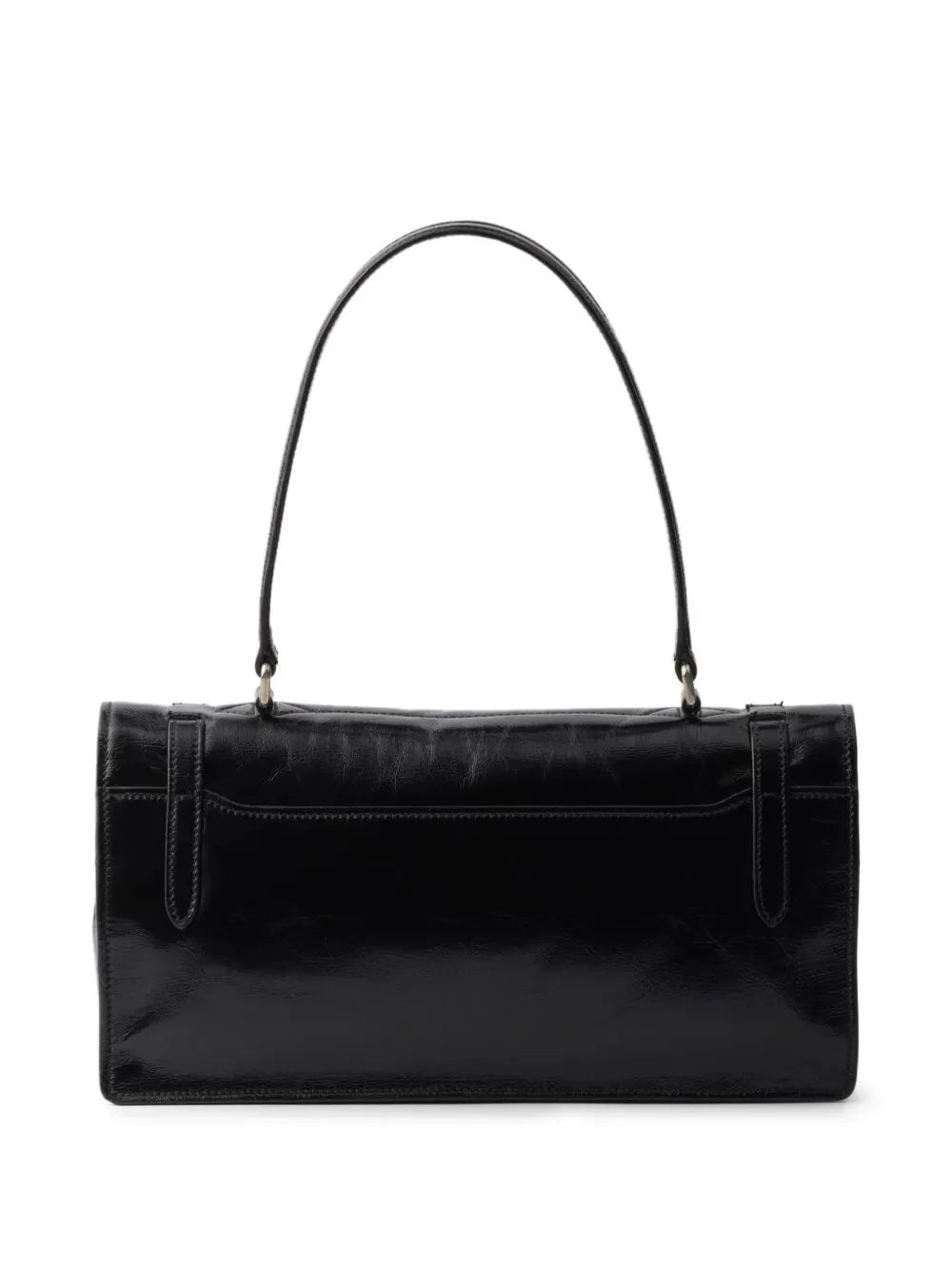MEDIUM GLOSSY FINISH LEATHER WORK HANDBAG