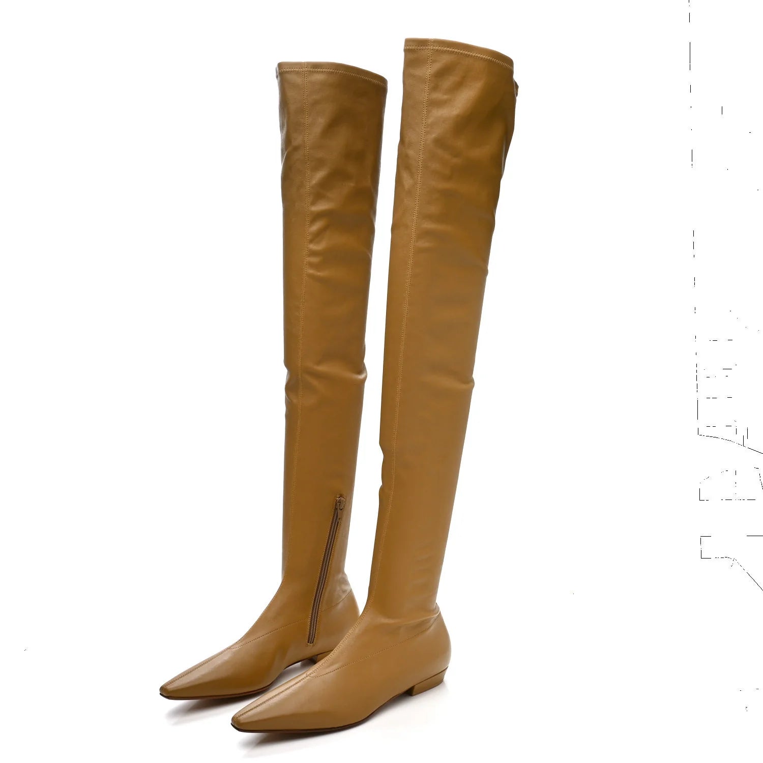 Cocktail Stretch Nappa Almond Boots 37.5 Fudge