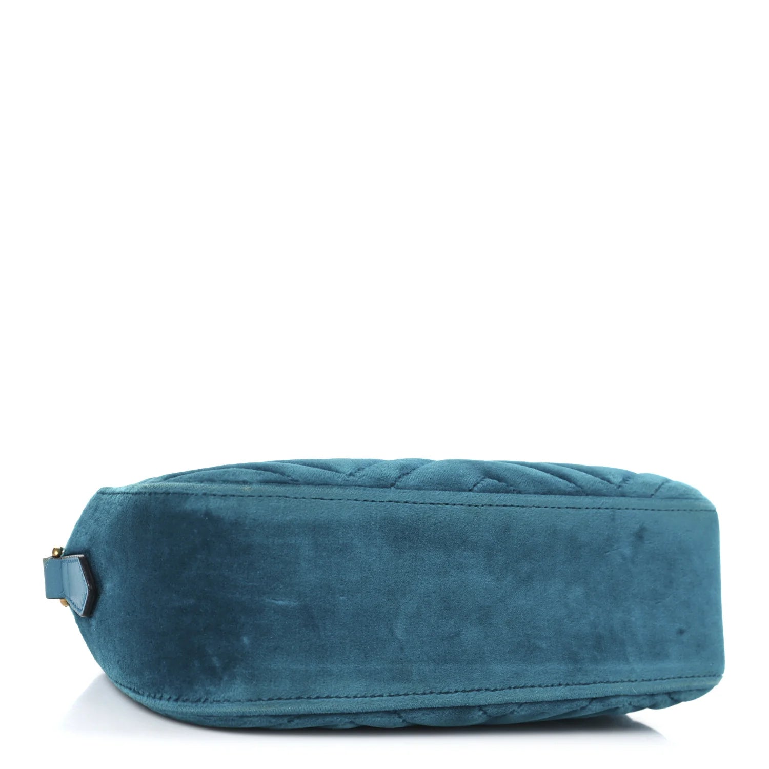 Velvet Matelasse Small GG Marmont Chain Shoulder Bag Pavone Cyan