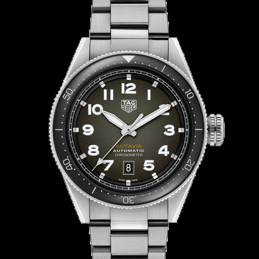 Unworn  Autavia Calibre 5 Chronometer, 42 Mm, Stainless Steel and Ceramic, Ref# WBE5114.EB0173, Box & Papers