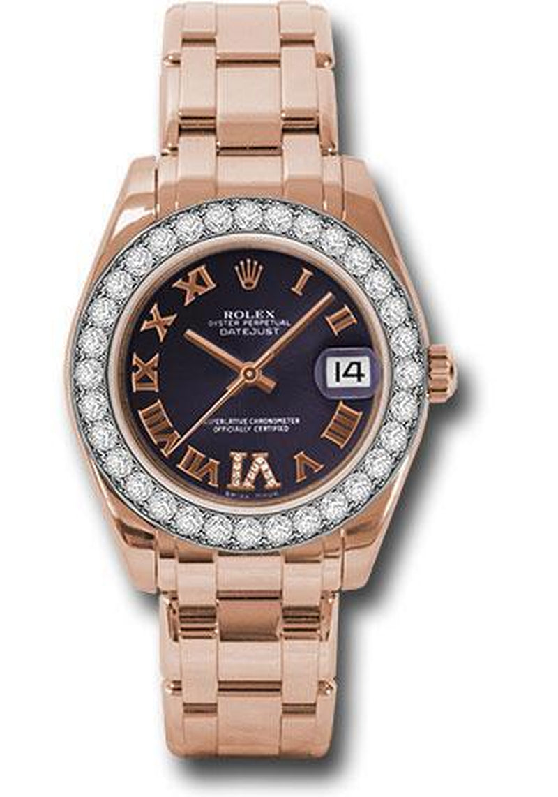 Rolex Datejust Pearlmaster 34Mm Watch: 81285 Pudr6P Rose Gold
