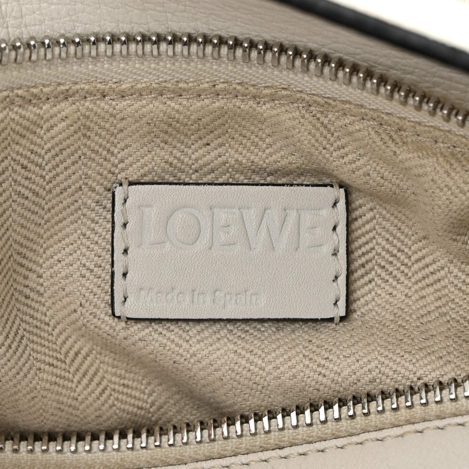 Grained Calfskin Small Puzzle Bag White