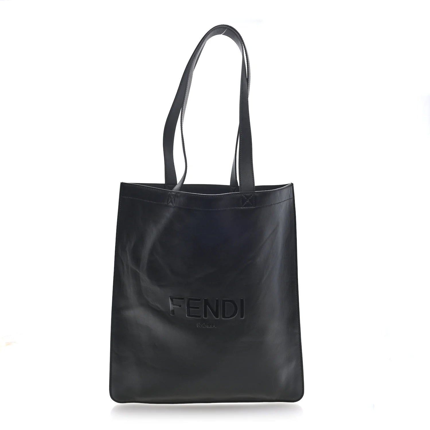 Vitello Grace Light Logo  Pack Flat Shopping Tote Black