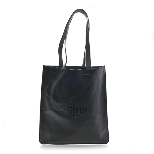 Vitello Grace Light Logo  Pack Flat Shopping Tote Black