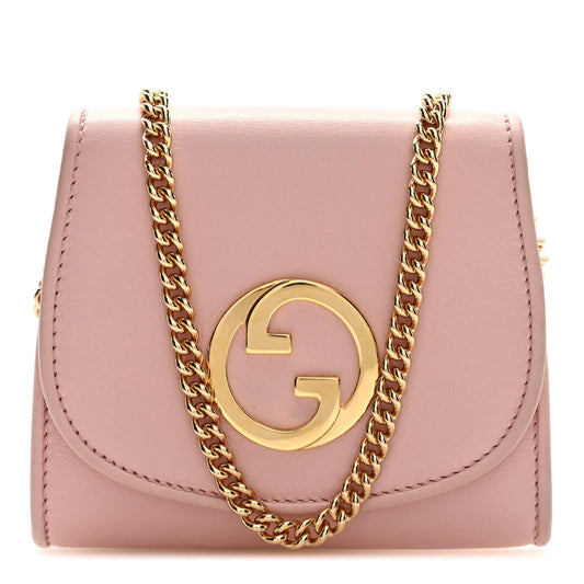 Roxy Calfskin Medium Blondie Chain Wallet Powder Pink