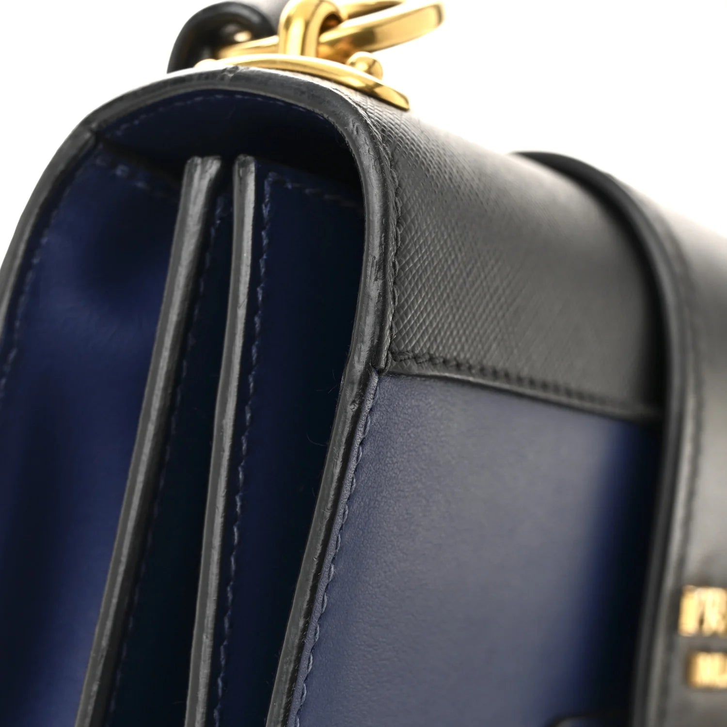 City Calf Saffiano Cahier Bag Bluette Black
