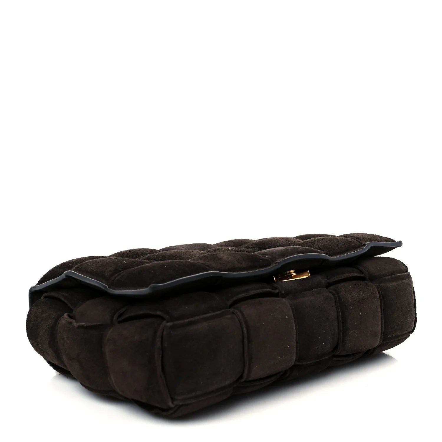 Suede Maxi Intrecciato Padded Chain Cassette Crossbody Bag Fondant